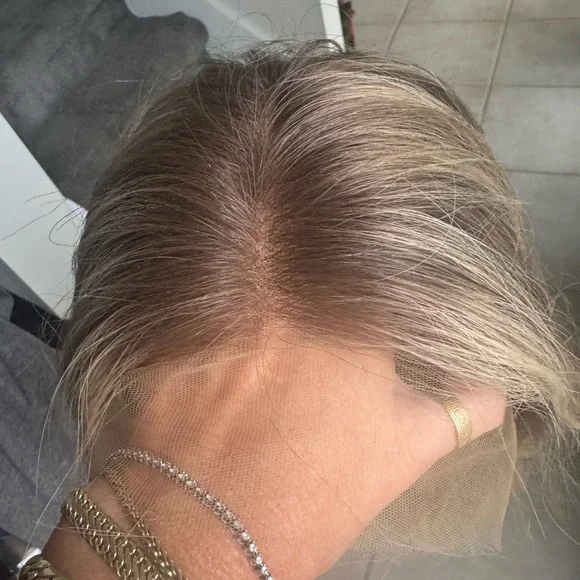 New HairVivi Wig Blonde Rooted Long Human Hair LACE NOT CUT With Box HAND TIED - Picture 7 of 12